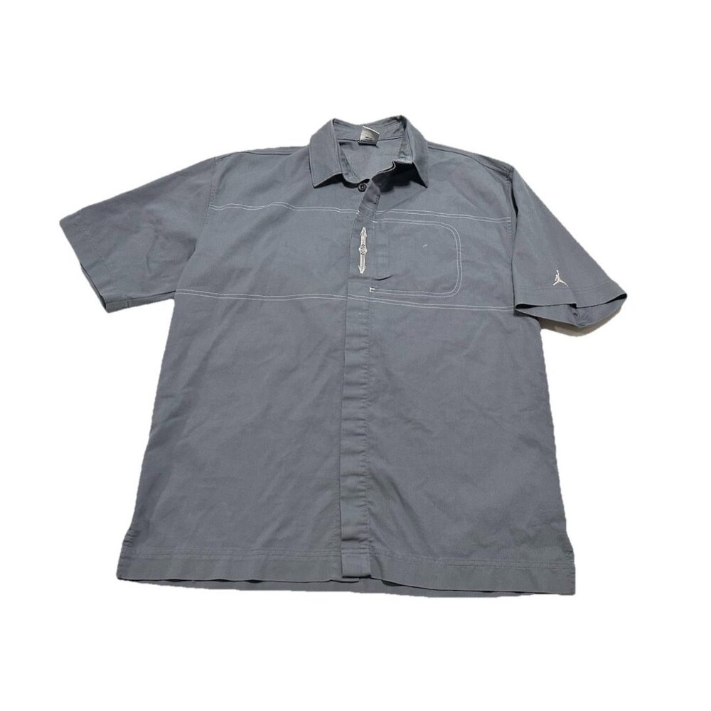 Vintage Y2K Men’s Air Jordan Button Up Short Sleeve Shirt Size Large